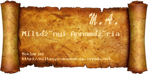 Miltényi Annamária névjegykártya